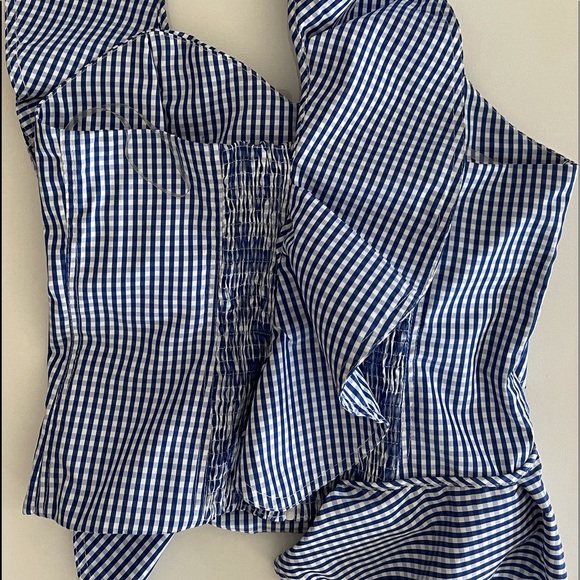 Gingham One Shoulder Top / Used only one time - Picture 7 of 10